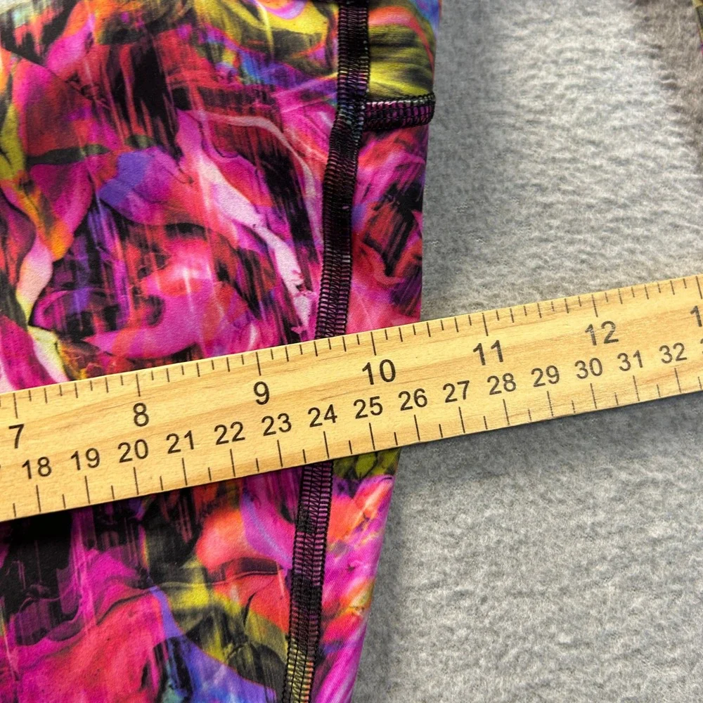 Lululemon High Rise Leggings Womens 14 Pink Purple Abstract Yoga Athletic Pocket